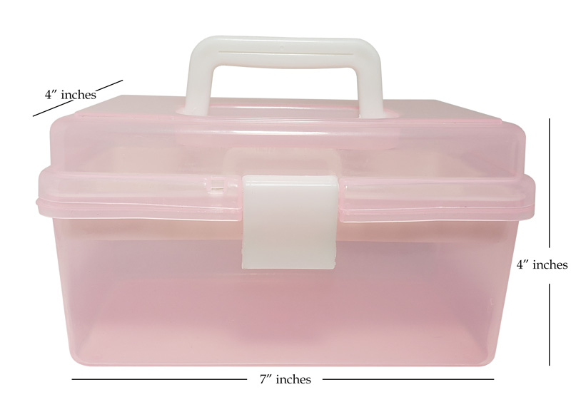Small Multi-Compartment Storage Box Transparency Pink
